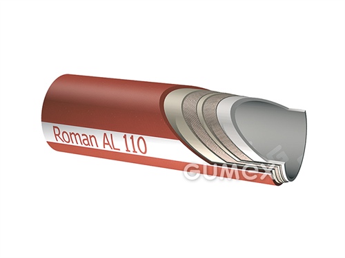 Potravinová hadica na tekuté požívatiny AL110, 63/79mm, 10bar, EPDM/SBR, -40°C/+80°C (krátkodobo +130°C), červená